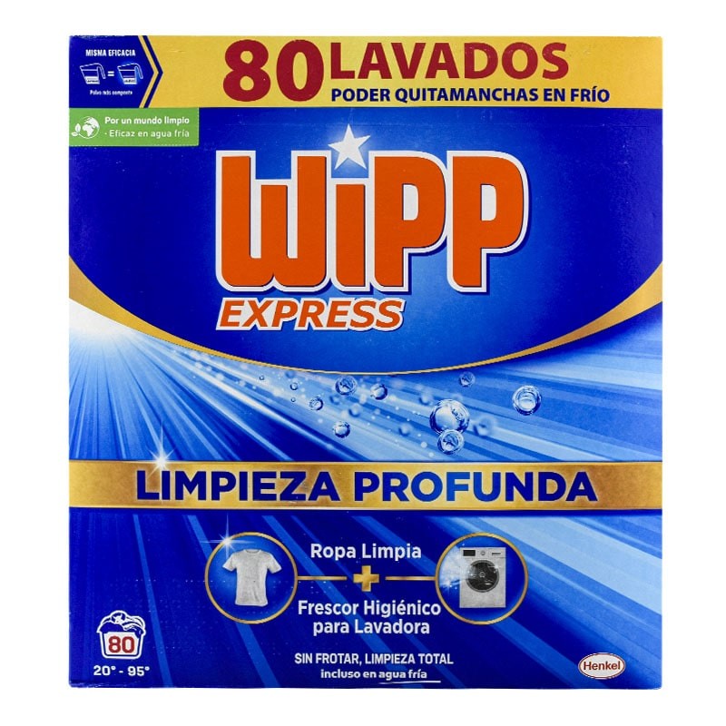 Detergente en polvo Wipp Express Limpieza Profunda 80 lavados Detergente en polvo Wipp Express Limpieza Profunda 80 lavados