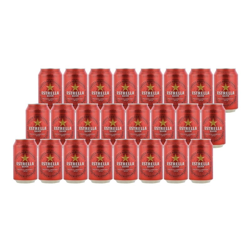 Cerveza Estrella Damm 33 cl pack 24 latas Cerveza Estrella Damm 33 cl pack 24 latas