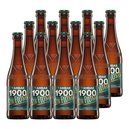 Cerveza Ambar 1900 Sin Filtrar 33 cl caja 12 botellines