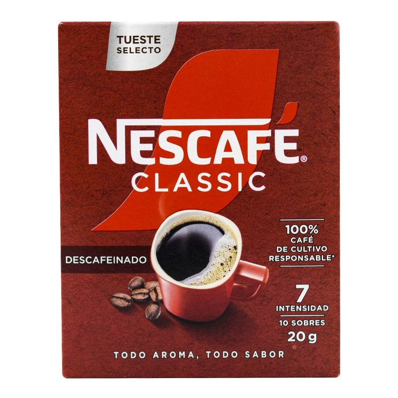 Café soluble descafeinado Nescafé 10 sobres Café soluble descafeinado Nescafé 10 sobres