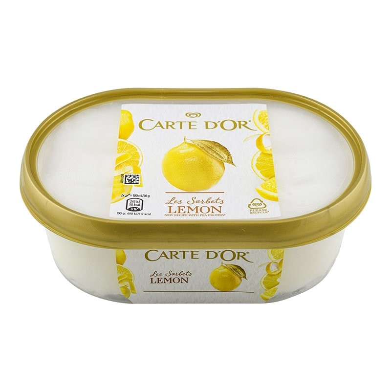 Helado sorbete de limón Carte D'or tarrina 1 litro Helado sorbete de limón Carte D'or tarrina 1 litro