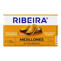 Mejillones en escabeche 8-12 piezas Ribeira 111 g
