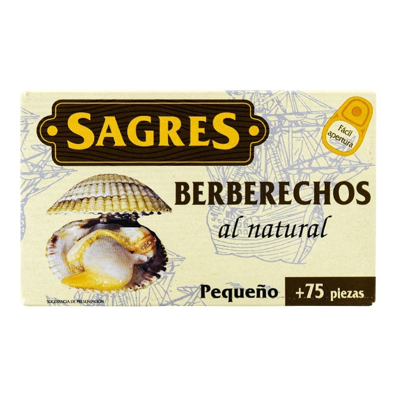Berberechos al natural pequeños +75 piezas Sagres 102 g