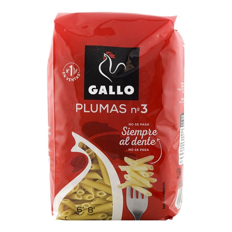 Macarrones plumas nº 3 Gallo 450 g Macarrones plumas nº 3 Gallo 450 g