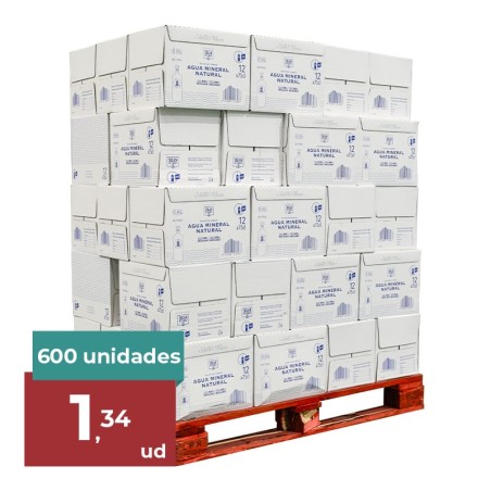 Agua mineral Solan de Cabras 750 ml palet 50 cajas de 12 botellas cristal