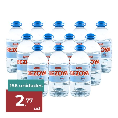 Agua mineral Bezoya 5 litros palet 52 cajas de 3 garrafas