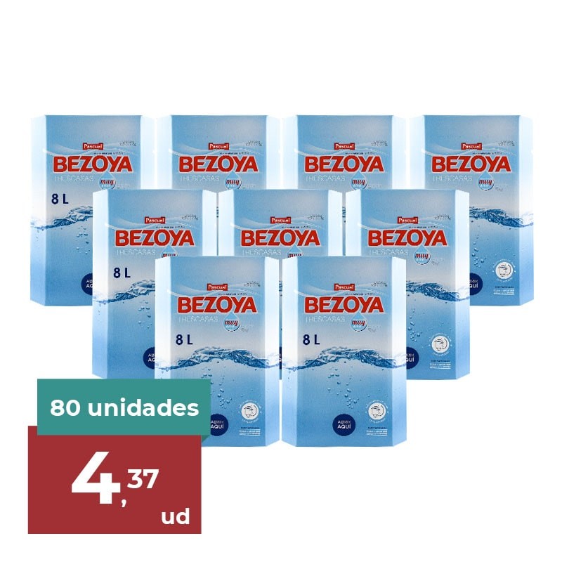Agua mineral Bezoya Bag in box 8 litros palet 80 ud Agua mineral Bezoya Bag in box 8 litros palet 80 ud
