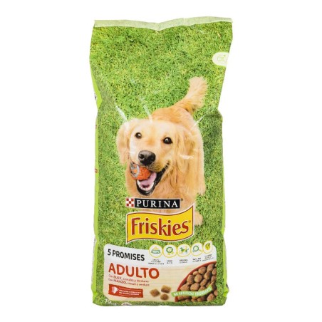 Pienso para perros adultos con buey cereales y verduras Friskies 5 Promesas saco 15 kg