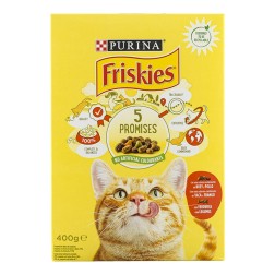 Comida para gato adulto de buey y pollo con verduras Friskies 5 Promesas caja 400 g