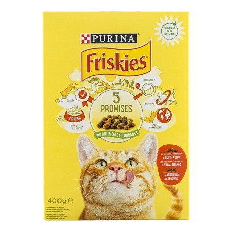 Comida para gato adulto de buey y pollo con verduras Friskies 5 Promesas caja 400 g