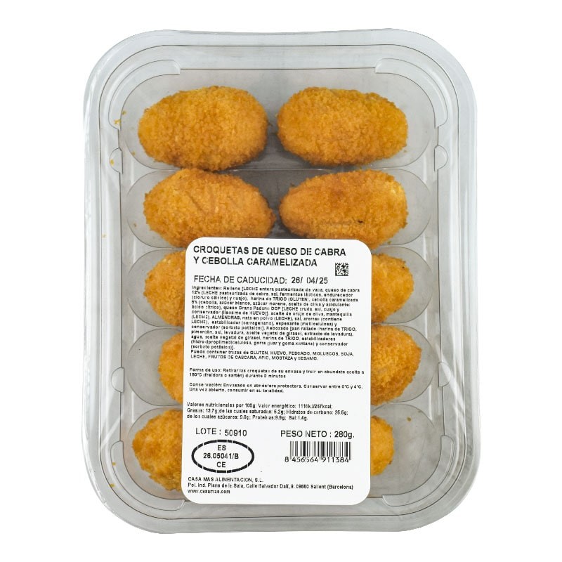 Croquetas de queso de cabra y cebolla caramelizada Casa Mas 10 ud 280 g Croquetas de queso de cabra y cebolla caramelizada Casa Mas 10 ud 280 g