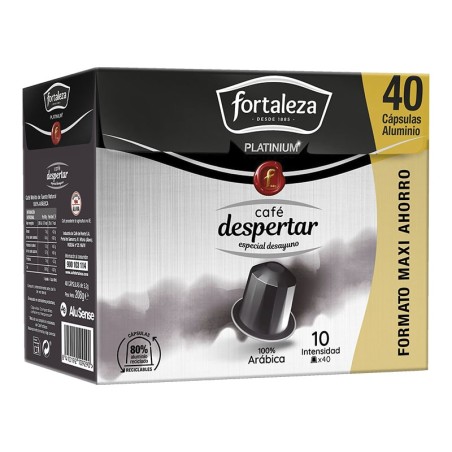 Cápsulas café Fortaleza Despertar Platinium compatibles con Nespresso 40 ud