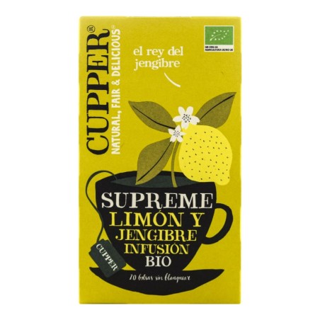 Infusión limón y jengibre ecológica BIO Cupper Supreme 20 bolsitas