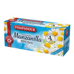 Manzanilla 100% flores Pompadour caja 25 bolsitas