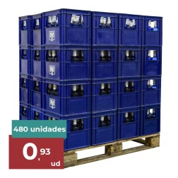Agua mineral Solan de Cabras 1 litro palet 40 cajas de 12 botellas cristal retornable - Zaragoza