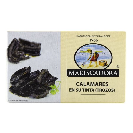Calamares en su tinta en trozos Mariscadora lata 110 g