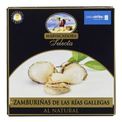 Zamburiñas al natural de las Rías Gallegas Mariscadora 14-18 piezas lata 110 g