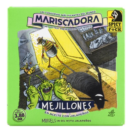 Mejillones en aceite con jalapeños Mariscadora 12-16 piezas lata 110 g