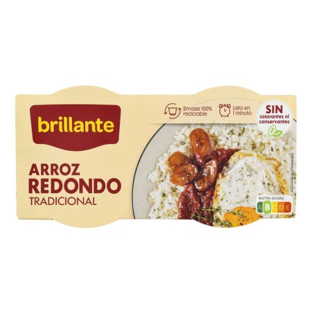 Arroz redondo tradicional cocido Brillante pack 2x125 g