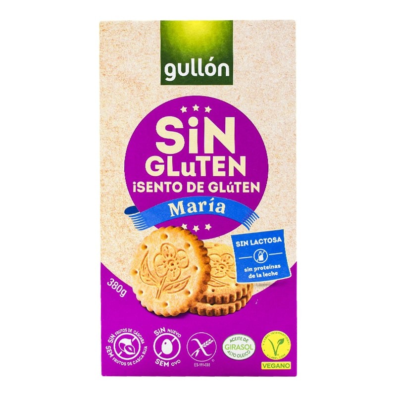 Galletas María sin gluten y sin lactosa Gullón caja 380 g Galletas María sin gluten y sin lactosa Gullón caja 380 g