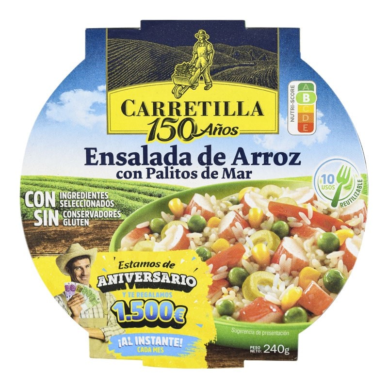 Ensalada de arroz con palitos de mar Carretilla bol 240 g