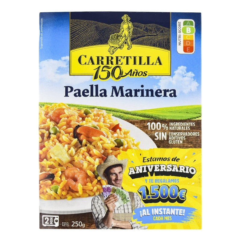 Paella marinera sin gluten Carretilla bandeja 250 g Paella marinera sin gluten Carretilla bandeja 250 g
