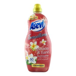 Suavizante concentrado Asevi Sensations Pasión & Tiaré 60 lavados botella 1.32 litros