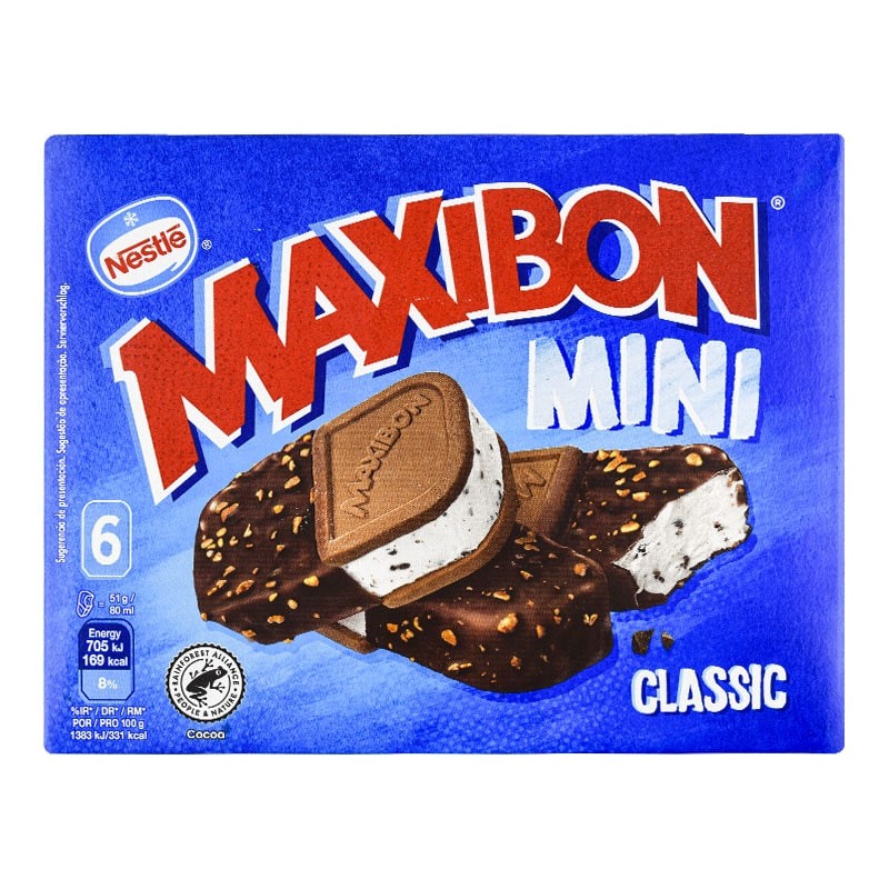 Sandwich de helado de nata Maxibon Mini Classic caja 6 ud 480 ml Sandwich de helado de nata Maxibon Mini Classic caja 6 ud 480 ml