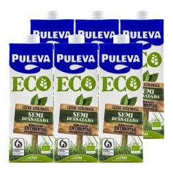 Leche semidesnatada ecológica Puleva 1 litro pack 6 bricks