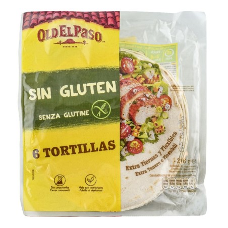 Tortillas de tapioca, maíz y quinoa extra tiernas sin gluten Old El Paso 6 ud paquete 216 g