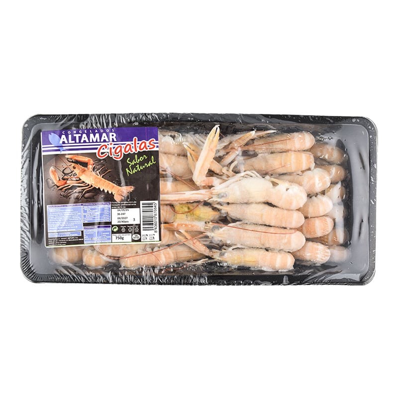 Cigalas enteras sabor natural 20/40 piezas Altamar bandeja 750 g