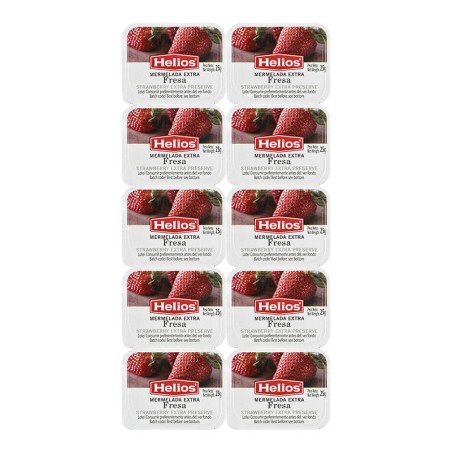 Mermelada de fresa extra Helios 25 g pack 10 ud