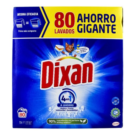 Detergente en polvo Dixan 4 en 1 80 lavados tambor 3.96 kg
