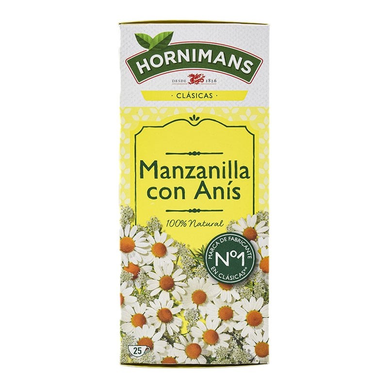 Manzanilla con anís Hornimans caja 25x1.4 g