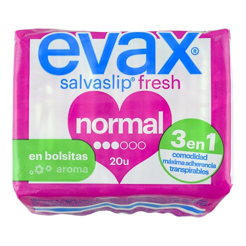 Salvaslip normal Evax Fresh 3 en 1 paquete 20 ud Salvaslip normal Evax Fresh 3 en 1 paquete 20 ud