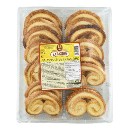 Palmeras de hojaldre Lapasion bandeja 200 g