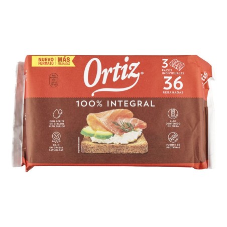 Pan tostado 100% integral Ortiz 320 g