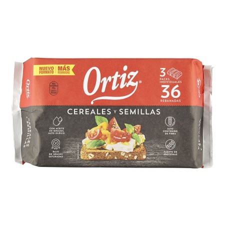 Pan tostado con cereales y semillas Ortiz 320 g