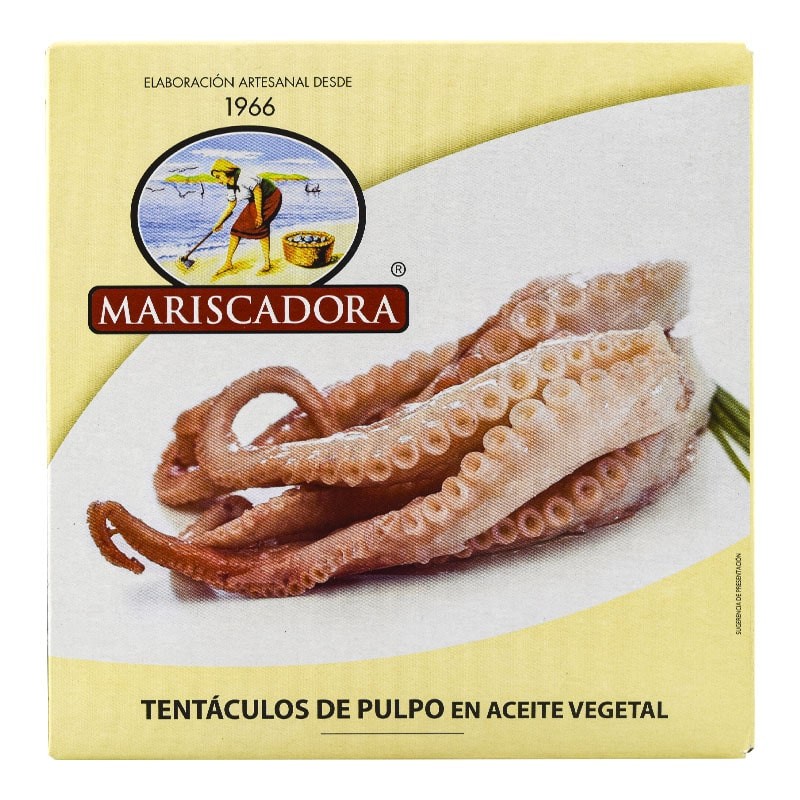 Tentáculos de pulpo en aceite vegetal Mariscadora lata 270 g Tentáculos de pulpo en aceite vegetal Mariscadora lata 270 g
