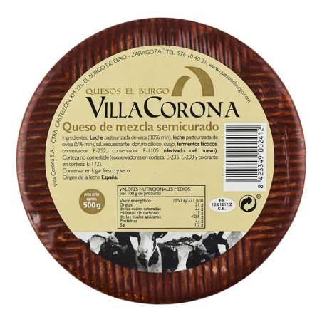 Queso semicurado mezcla Villa Corona 500 g
