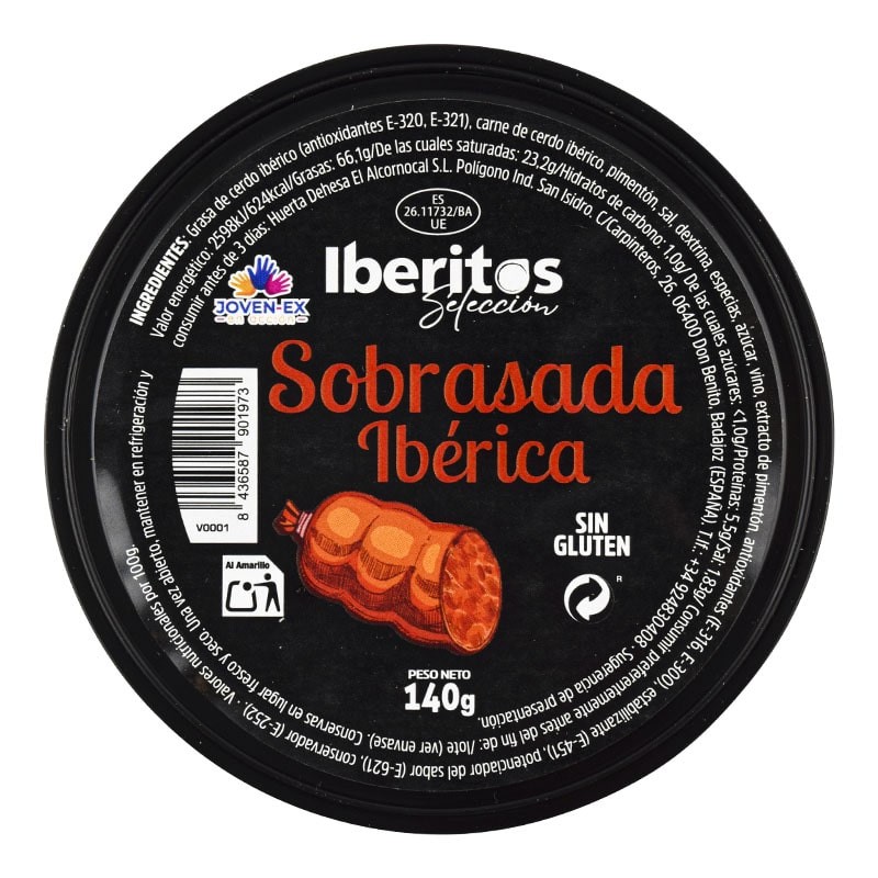 Sobrasada ibérica sin gluten Iberitos lata 140 g Sobrasada ibérica sin gluten Iberitos lata 140 g