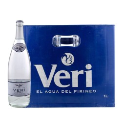 Agua mineral natural Veri 1 litro caja 12 botellas cristal retornable - Zaragoza