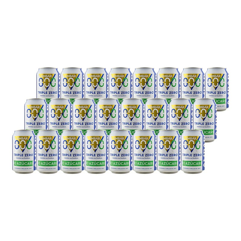 Cerveza sin alcohol sin azúcar Ambar Triple Zero 33 cl pack 24 latas Cerveza sin alcohol sin azúcar Ambar Triple Zero 33 cl pack 24 latas