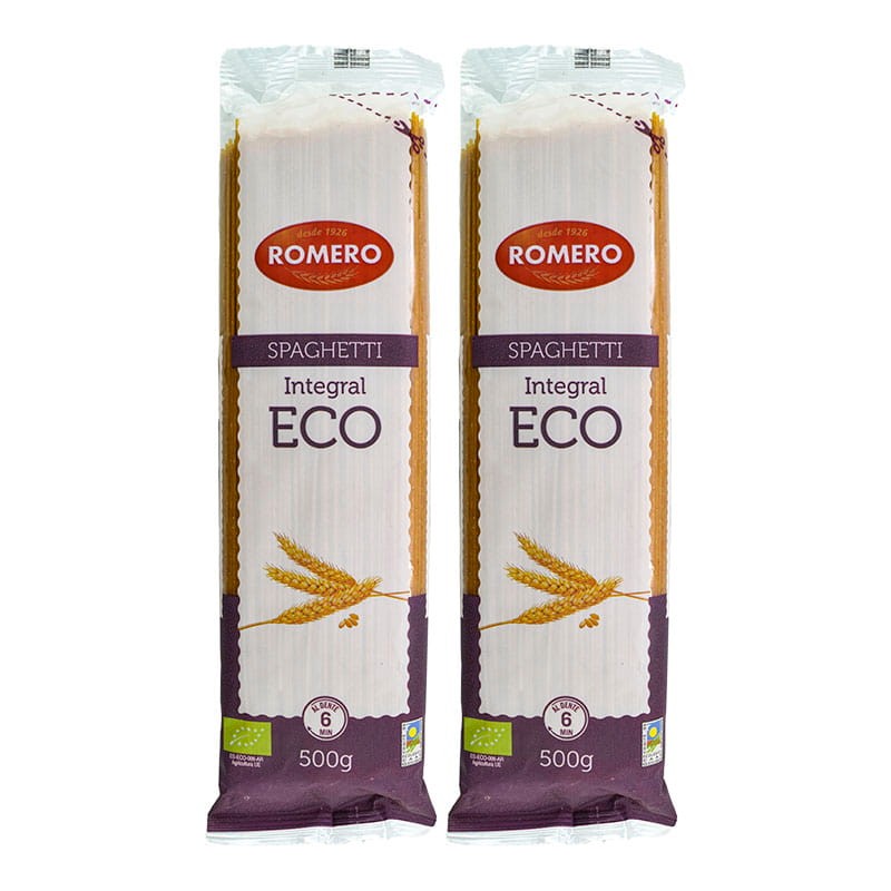 Espaguetis integrales ecológicos Romero pack 2x500 g