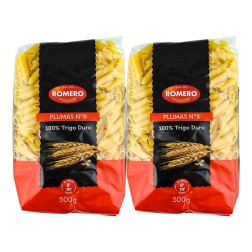 Macarrones plumas nº 5 Romero pack 2x500 g