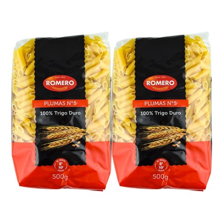 Macarrones plumas nº 5 Romero pack 2x500 g