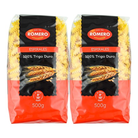 Espirales 100% trigo duro Romero pack 2x500 g