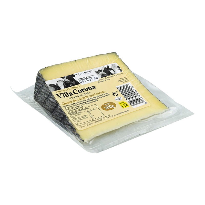 Queso de mezcla semicurado Villa Corona cuña 200 g Queso de mezcla semicurado Villa Corona cuña 200 g