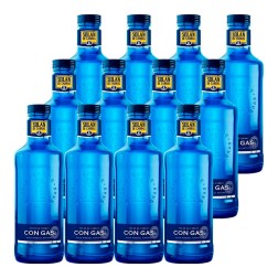 Agua mineral natural con gas Solan de Cabras 750 ml caja 12 botellas cristal