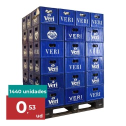 Agua mineral natural Veri 330 ml palet 60 cajas de 24 botellas cristal retornable - Zaragoza